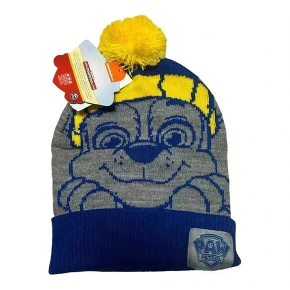Paw Patrol Nickelodeon Unisex Kids Beanie Hat Toboggan One Sz Blue Gray Yellow - Picture 1 of 5